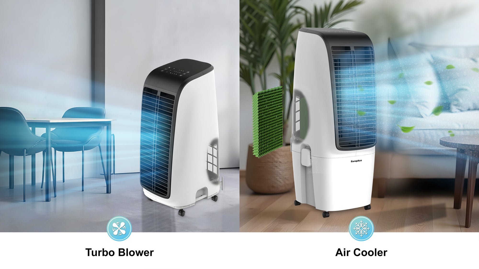 2 Different Usages Air Cooler + Turbo Blower