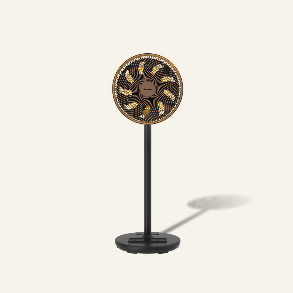 12” Portable DC High Velocity Fan w Ambient Light | Power on the Go (Power Bank Compatible), 3D Oscillation, Easy Clean