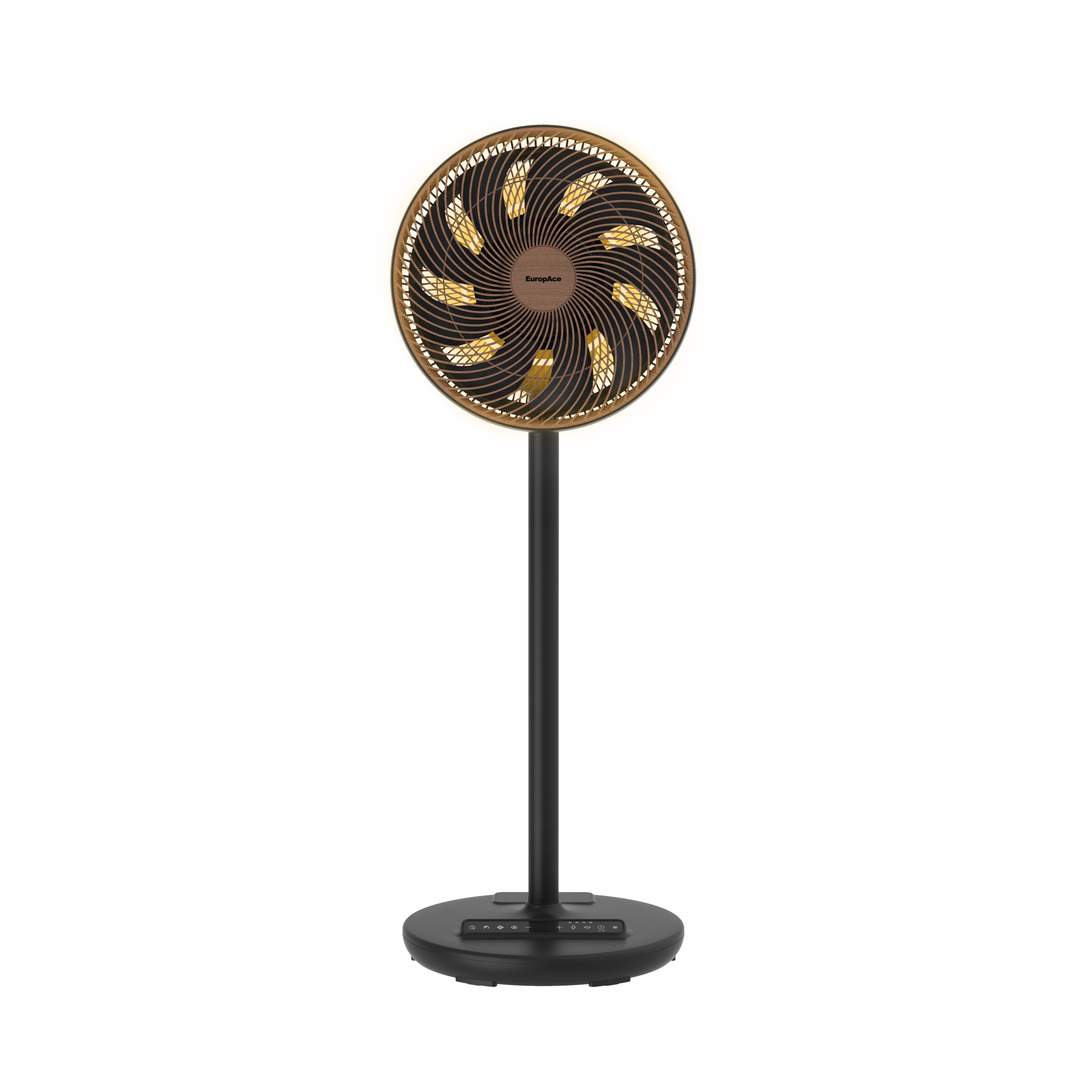 12” Portable DC High Velocity Fan w Ambient Light | Power on the Go (Power Bank Compatible), 3D Oscillation, Easy Clean