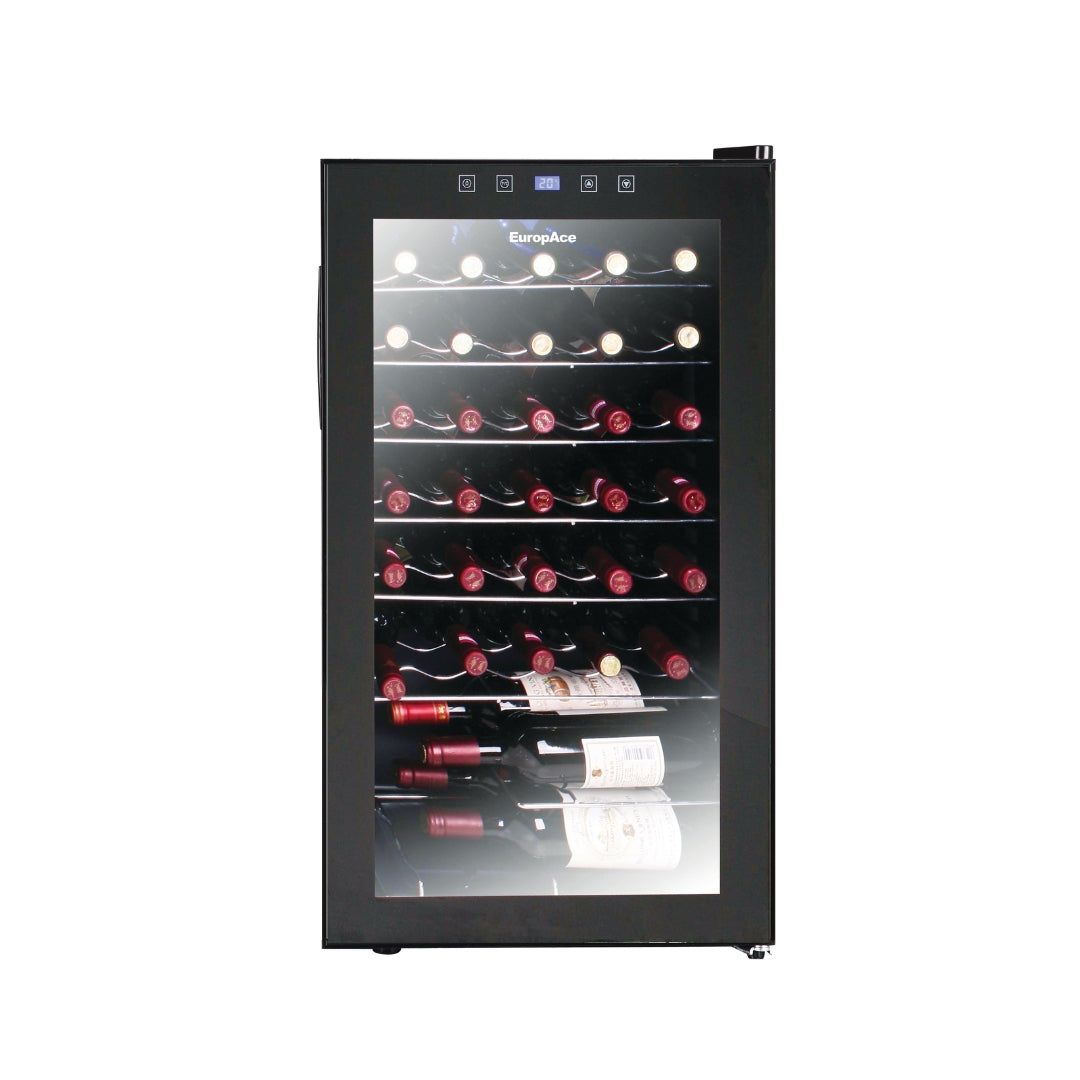 33 Bottles Wine Chiller | 3 Layered Anti-UV Glass, Recessed Handle