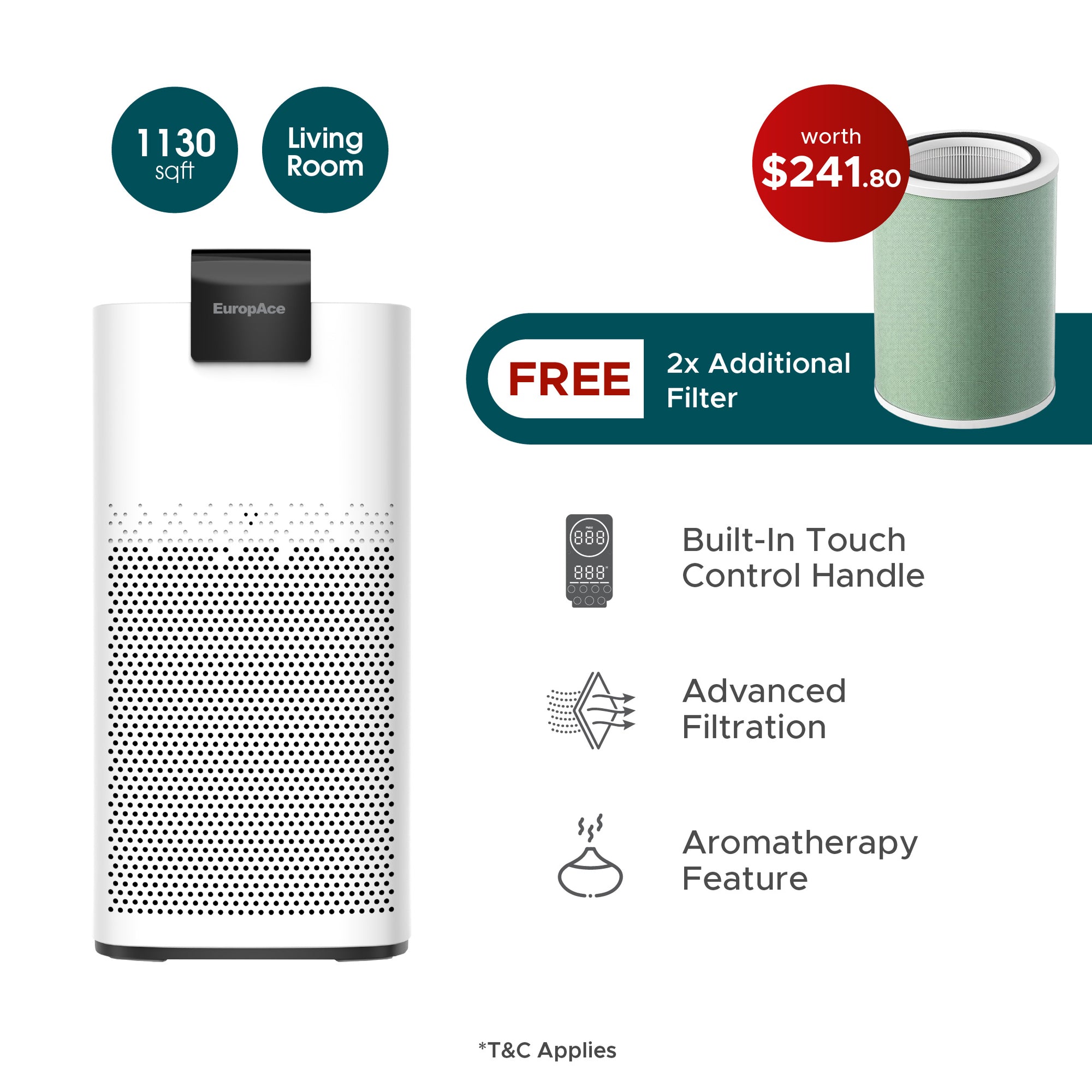 ZenFresh Aroma Series Air Purifier + Additional 2 FREE Filters (Worth $241.80)