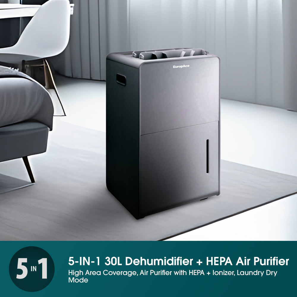 30L Dual Louvre Dehumidifier + Standalone HEPA Air Purifier (5-in-1), Newly Improved with Smart WIFI | 3Y Full Warranty