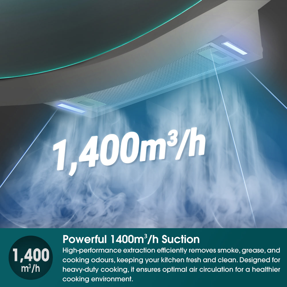 90cm 1400m3/h Designer Chimney Hood (Cool Breeze)