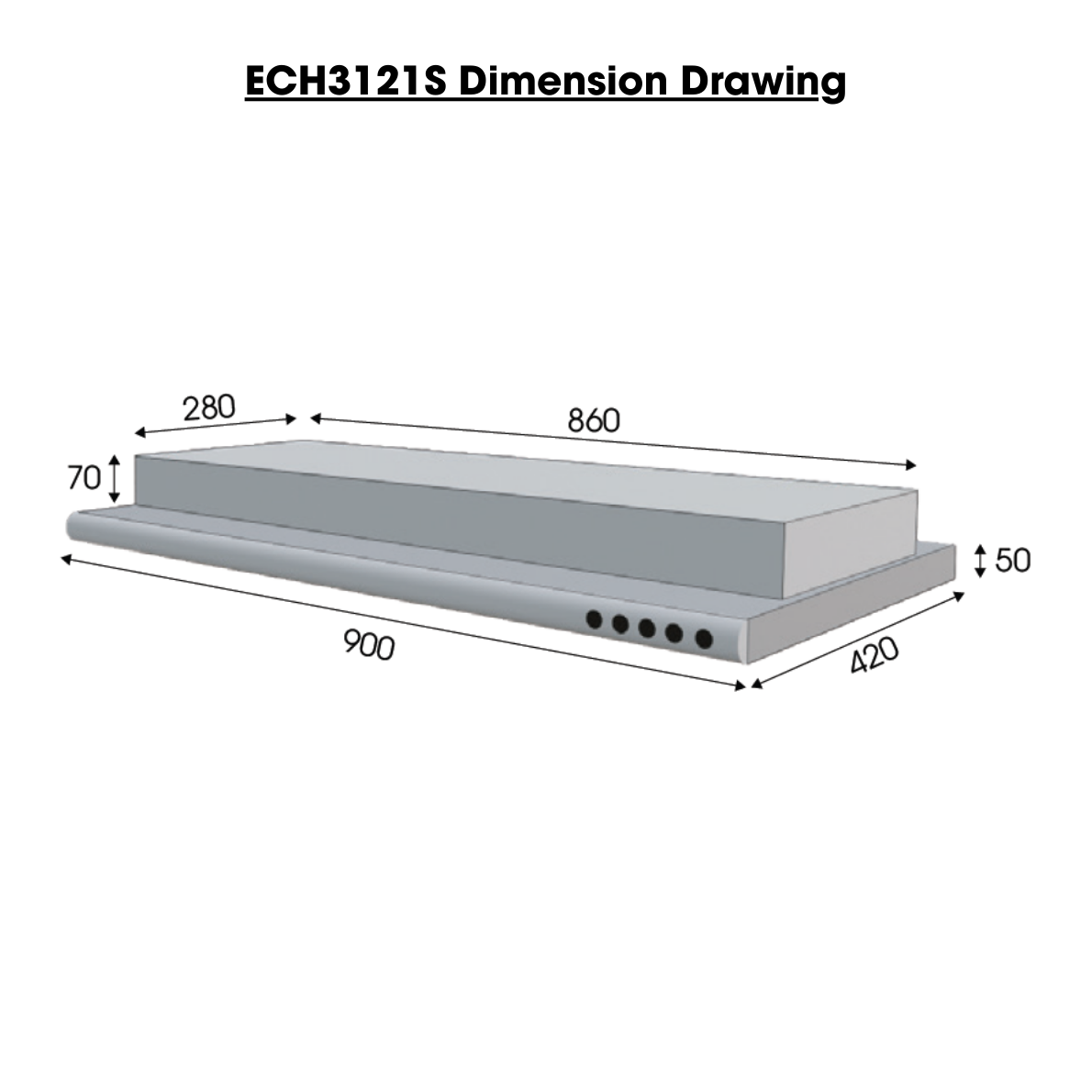 90cm Deluxe Slimline Hood