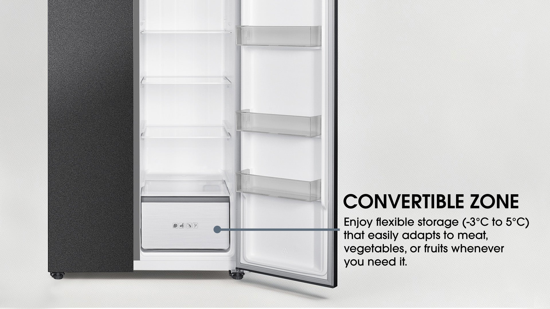 EUROPACE ER5631ESBSGY 595L SIDE-BY-SIDE FRIDGE – Mega Discount Store