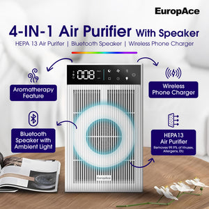 PLAY Series Air Purifier (4-IN-1) | Bluetooth Speaker, Wireless Phone Charger, AromaTherapy Feature
