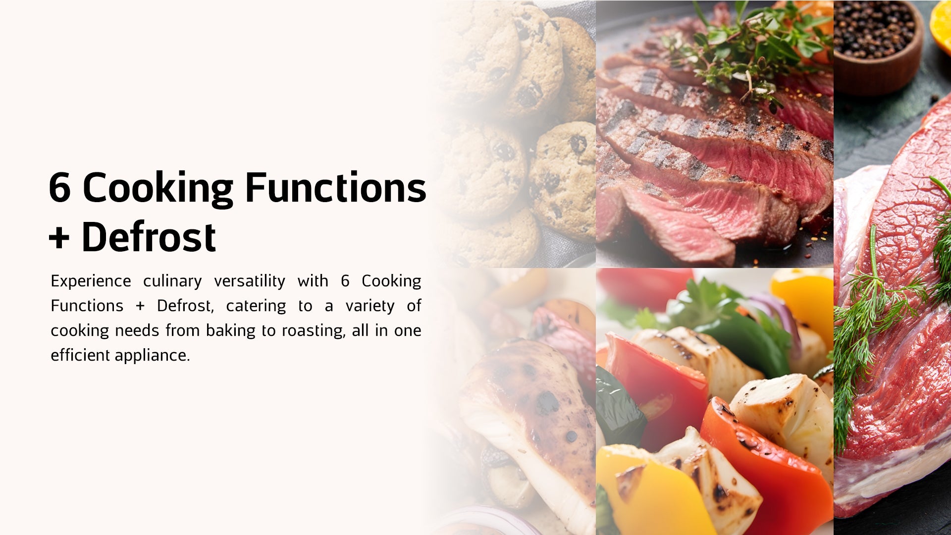 6 Cooking Functions + Defrost