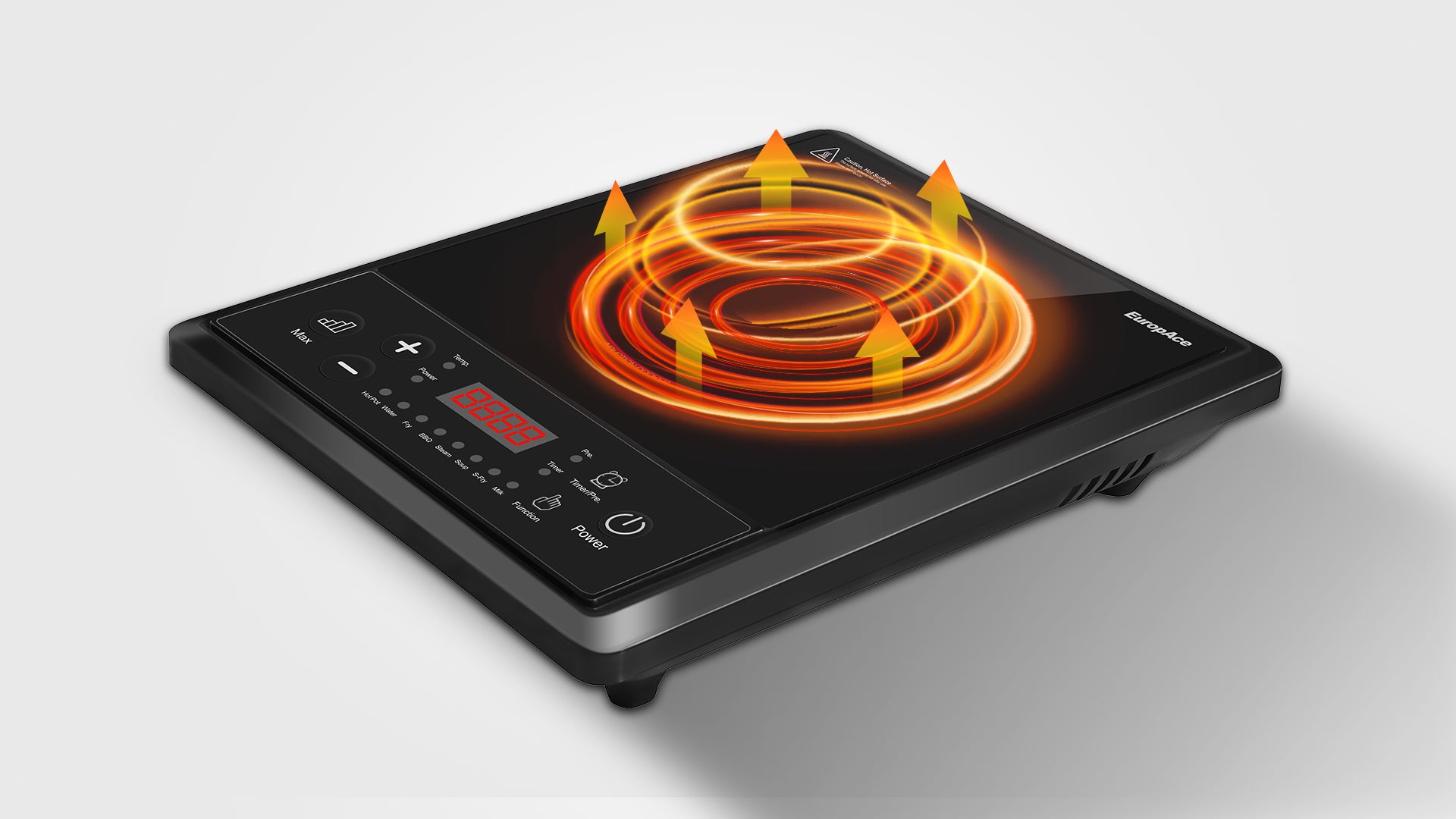 2000W Portable Induction Cooker Crystal Glass Cooktop Perfect for Daily Cooking EIC2201D EuropAce