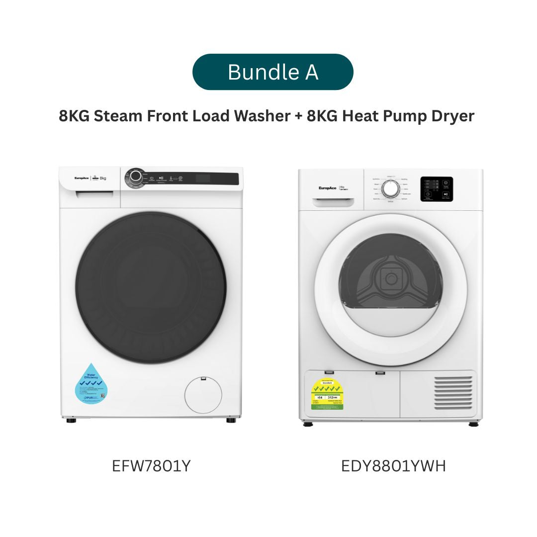 8KG 5 Ticks Heat Pump Dryer | FOC Stacking Kit