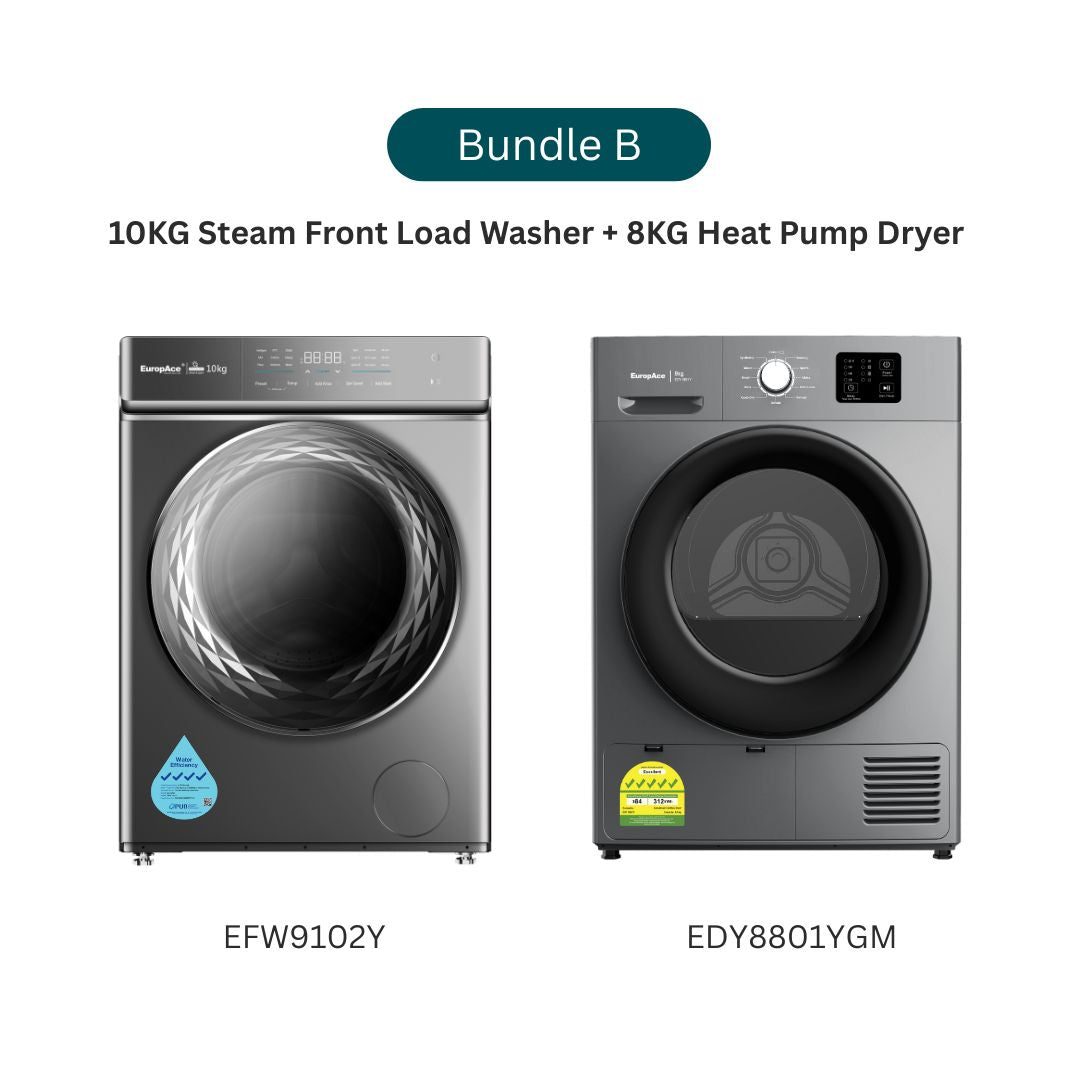 8KG 5 Ticks Heat Pump Dryer | FOC Stacking Kit