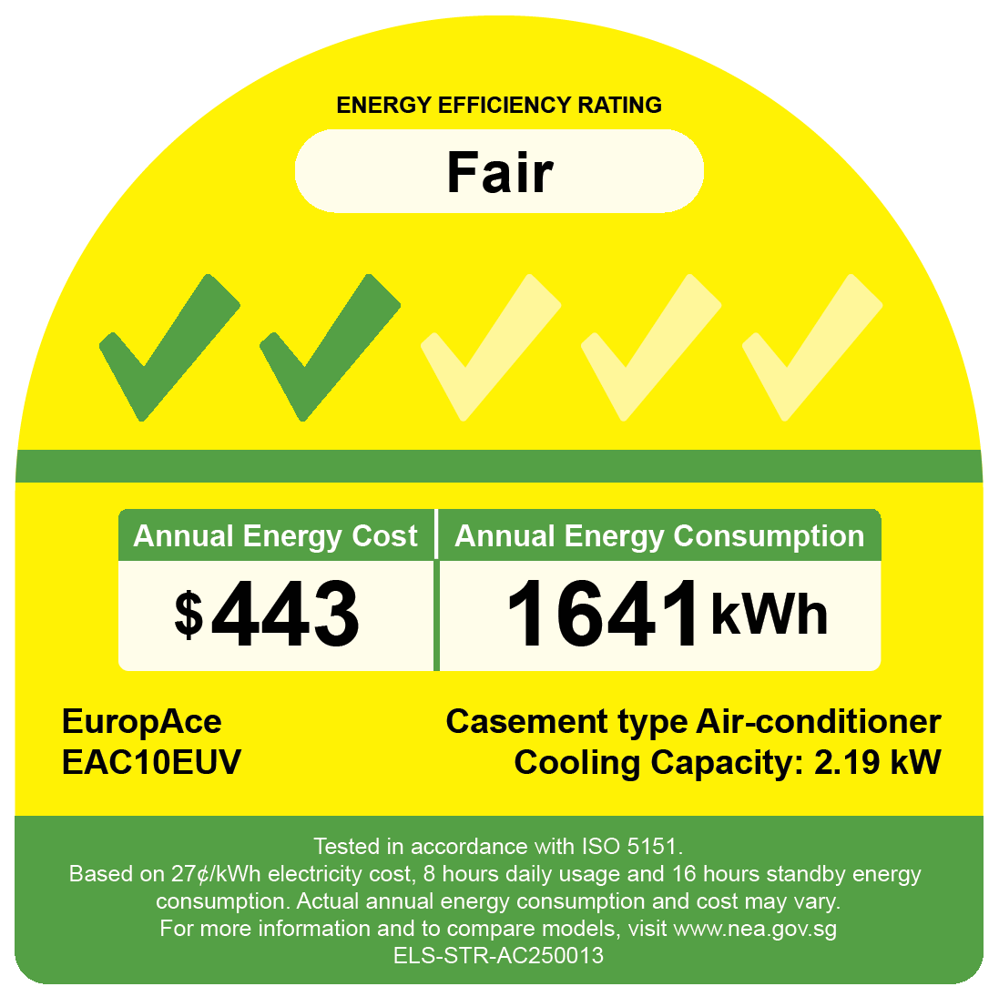 9,500 BTU Inverter Casement Air Con | UV Air Purification, 2 Ticks Inverter Technology, No Outdoor Unit
