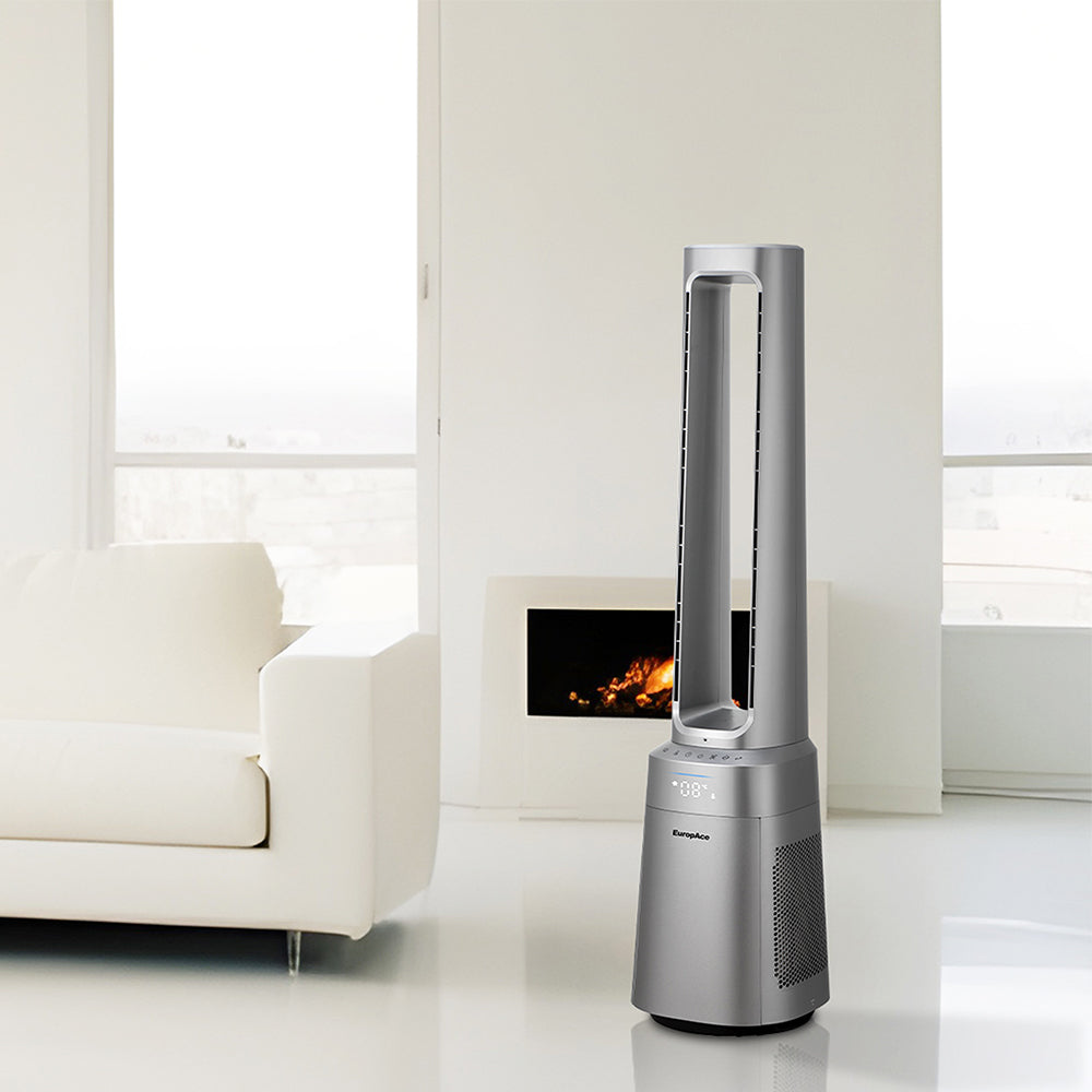 Intelligent Air Purifying Bladeless Fan | Dual HEPA13 Filters, Real-Time Air Quality Indicator, Intelligent Temperature Control (Dual Airflow)