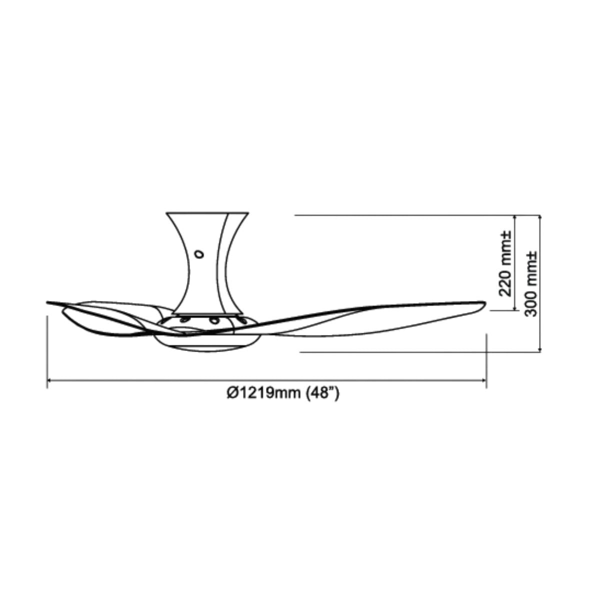 BreezeAce 48" 3 blades Ceiling Fan (ECF48HR3 Gun Metal Silver)