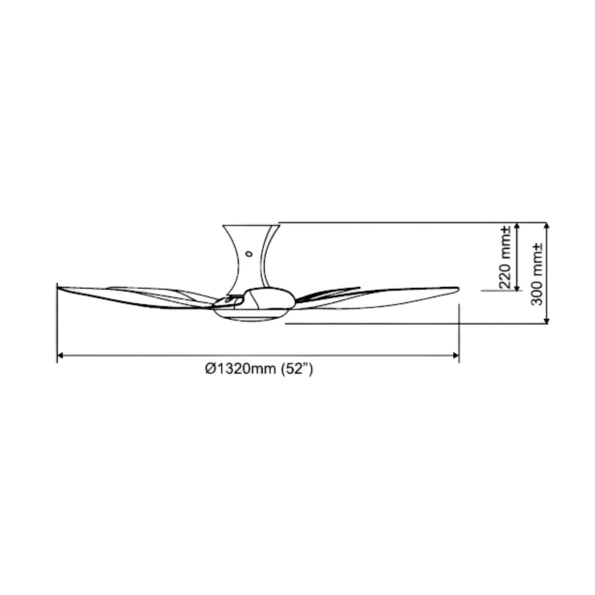 BreezeAce 52" 5 blades Ceiling Fan (ECF52HR5 Black)