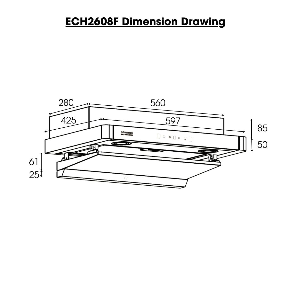 60cm Semi-Integrated Slimline Hood
