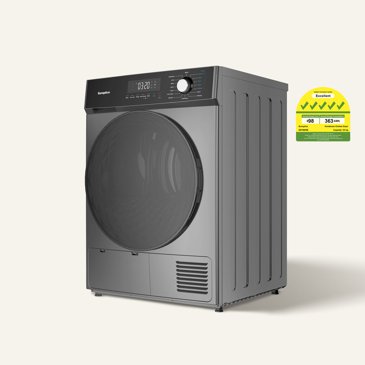9KG 5 Ticks Heat Pump Dryer