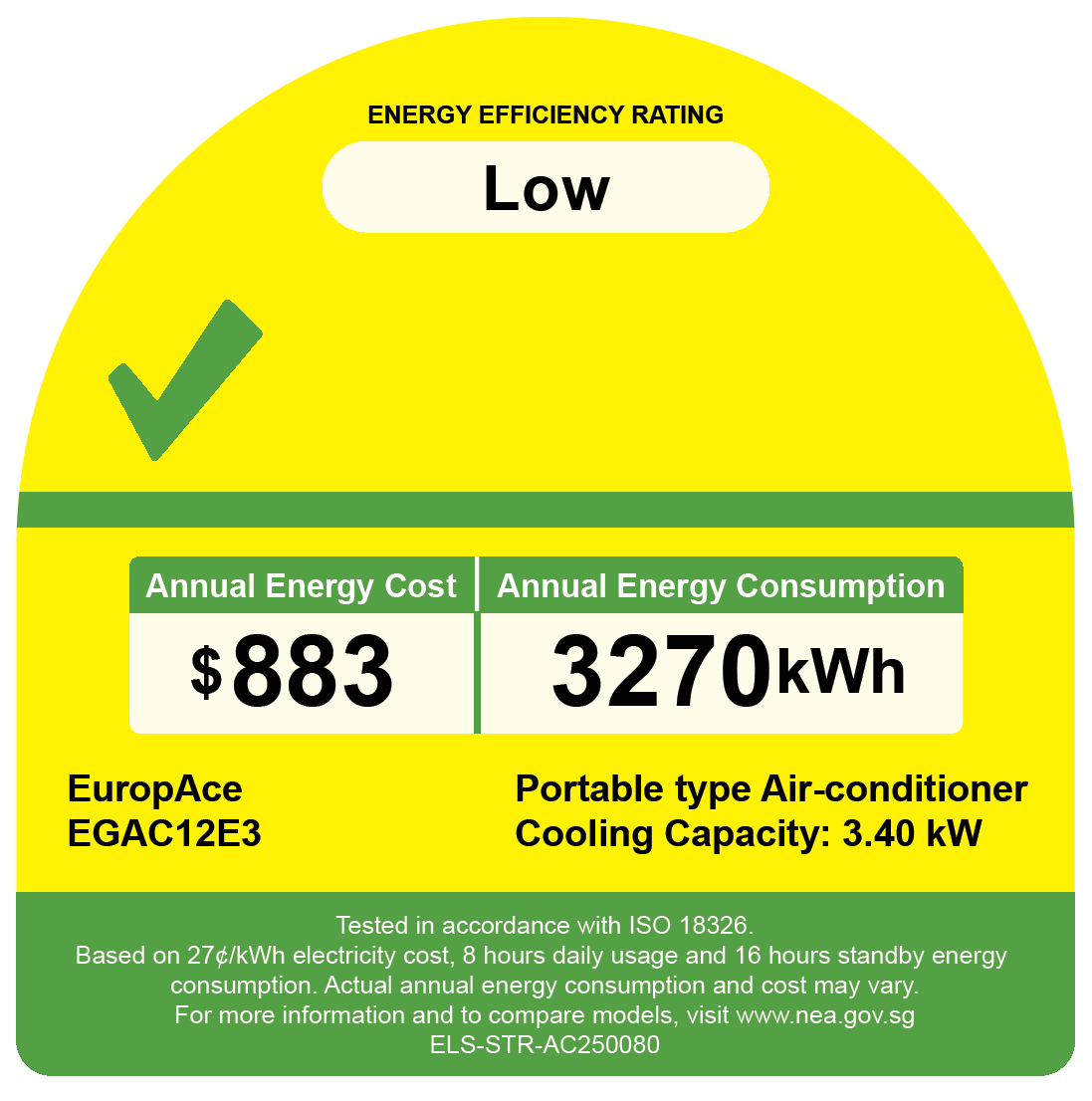 NEW [2025 Model] 12,000 BTU Compact Series Green Portable Aircon | 290sqft, Compact Size