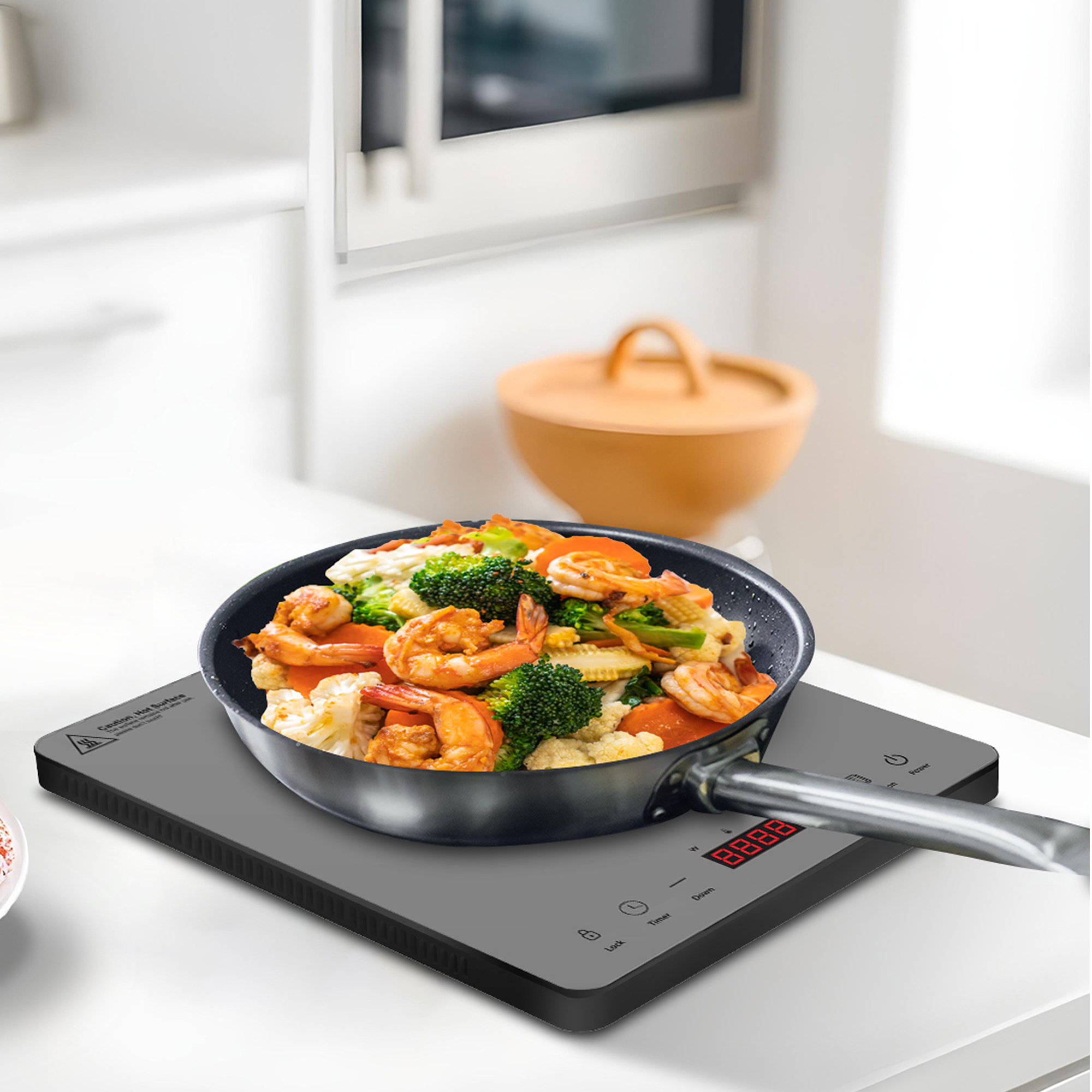 (Pre Order) 2000W Slim Portable Induction Cooker | Full Crystal Glass Cooktop for High Durability and Heat Resistance | Perfect for Daily Cooking
