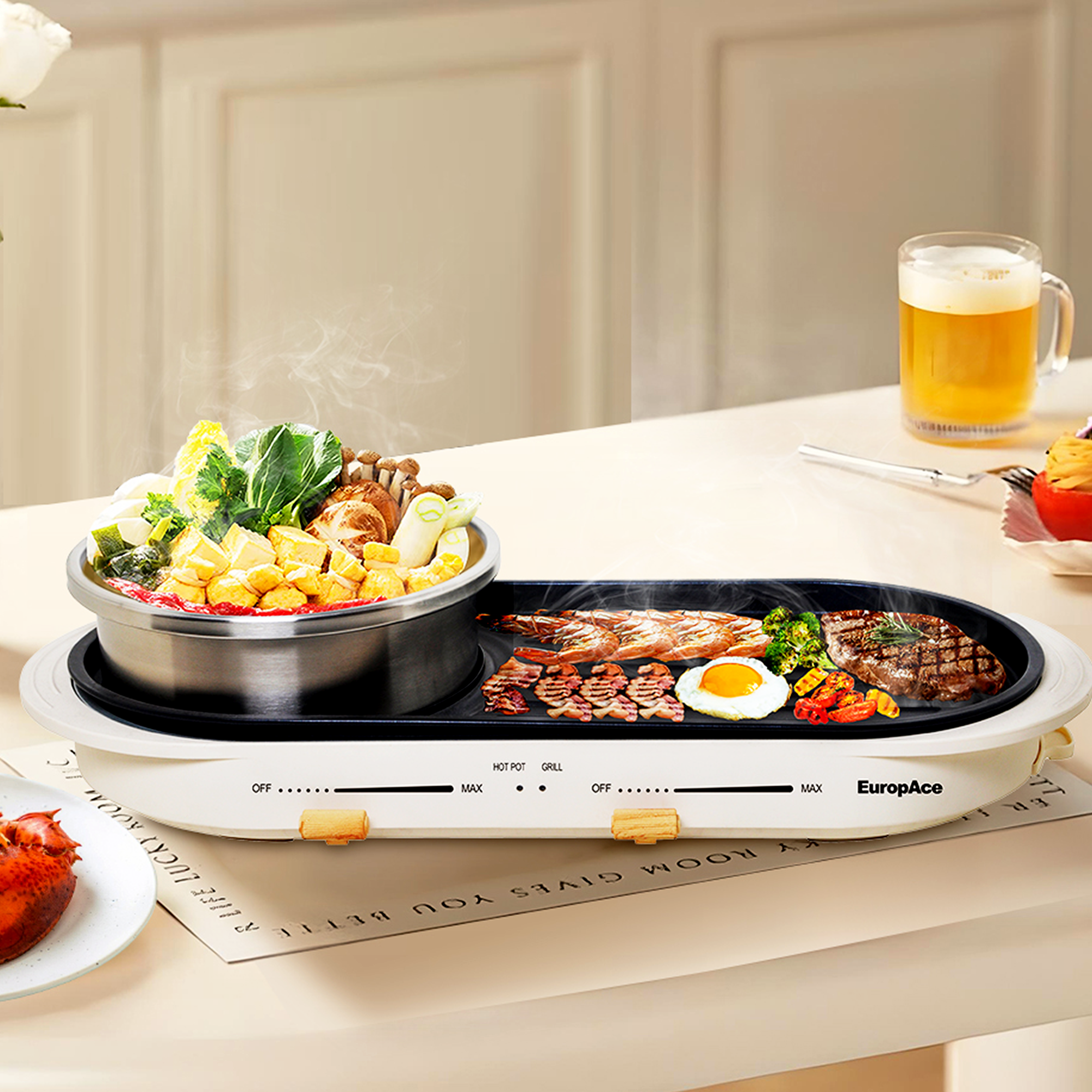 3L Hotpot with Non-Stick Grill