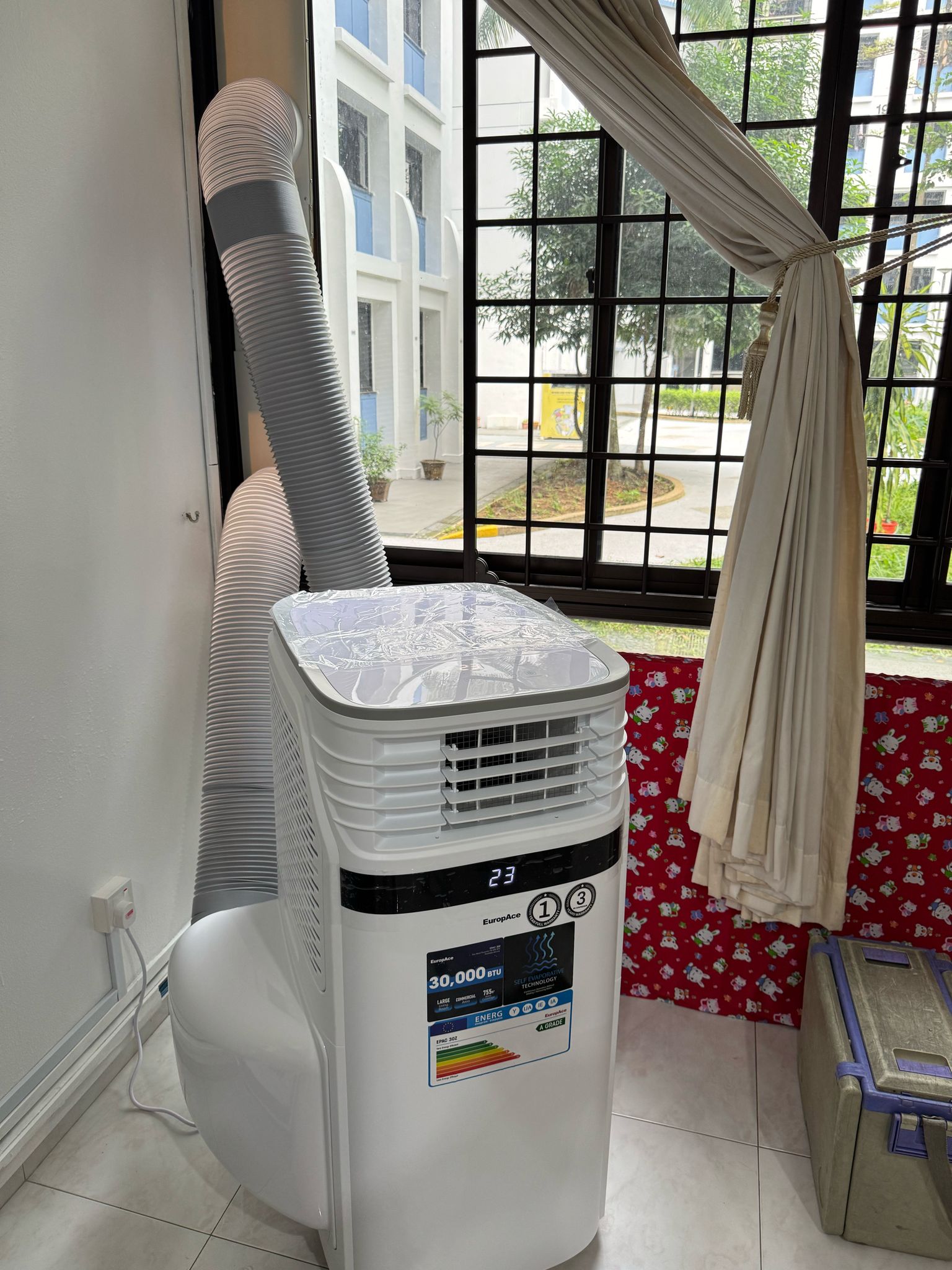 [2025 Upgraded Model] 30,000 BTU Dual Hose Portable Air Con | The Most Powerful Portable AC in Singapore, 755sqft Large Area Coverage, Commercial Grade Cooling Power