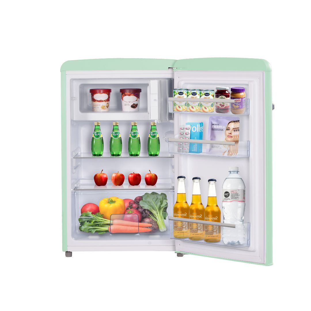 [New Model Pre Order] 108L Retro 1 Door Fridge | 3 Ticks & Freezer Compartment