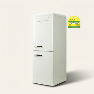 170L Retro 2-Door Bottom Mount Fridge | Upgraded 3 Ticks, No-Frost, Fast Freezing, Fast Cooling, Eco Mode