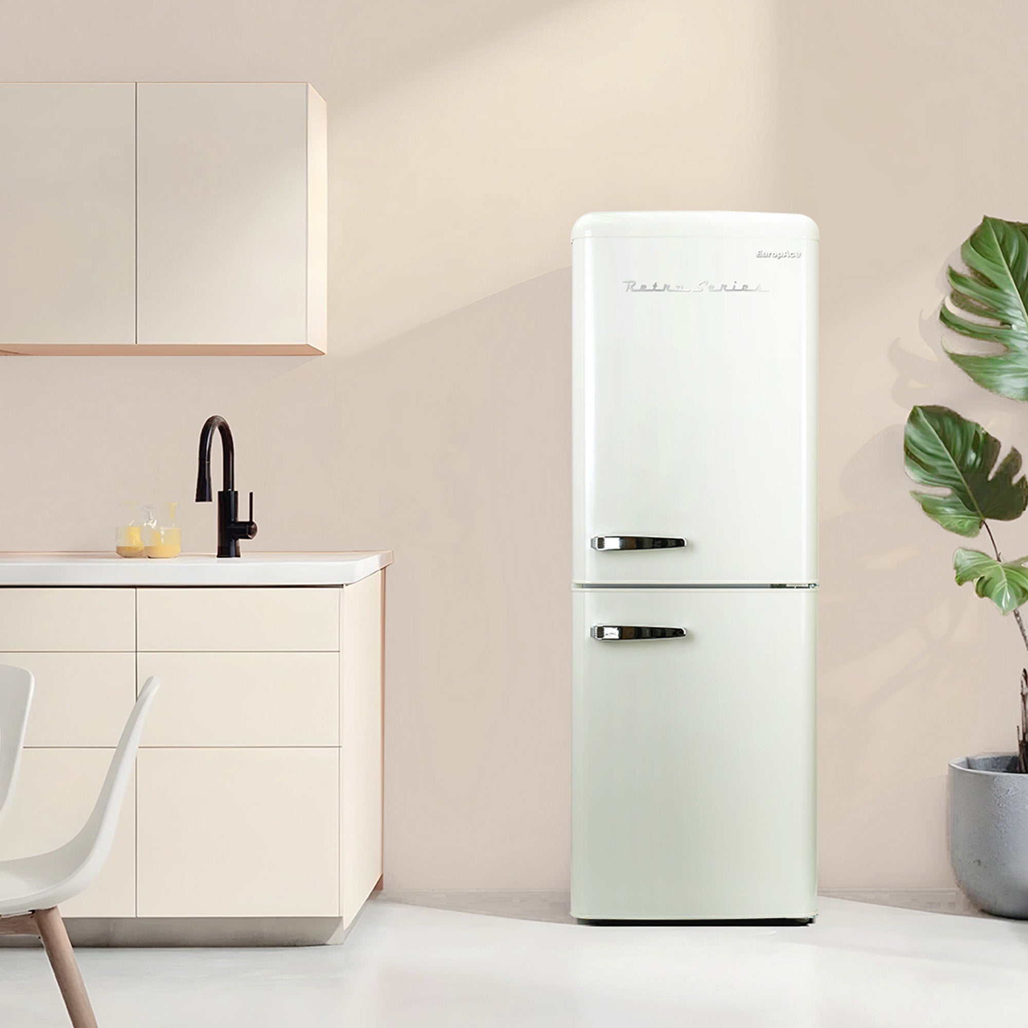170L Retro 2-Door Bottom Mount Fridge | Upgraded 3 Ticks, No-Frost, Fast Freezing, Fast Cooling, Eco Mode