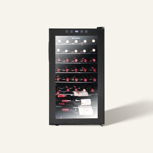 33 Bottles Wine Chiller | 3 Layered Anti-UV Glass, Recessed Handle