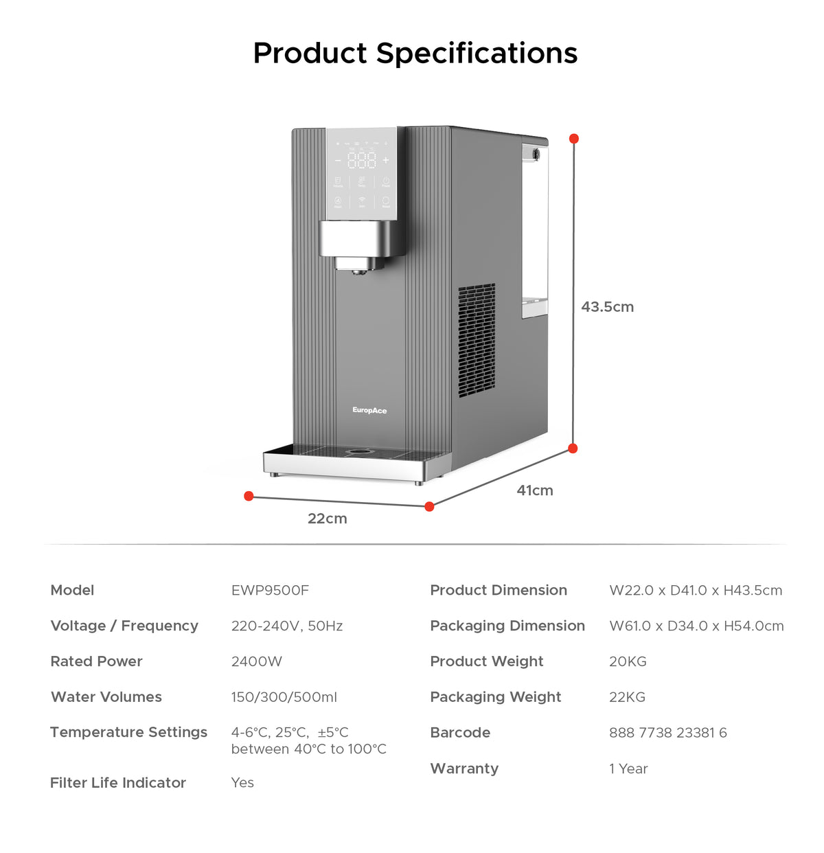 [NEW MODEL] Pre-Order AquaLux iHot+ Smart Hot & Cold Water Purifier | Flexible Installation Options, Wi-Fi Intelligent Control, Real 4–6°C Ice-Cold Water