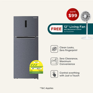 Lumine Series 415L Top Mount Fridge with FREE 12” Living Fan (Worth $99)