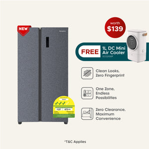 Grande Series 595L Side by Side Fridge with FREE 1L DC Mini Air Cooler (Worth $139)