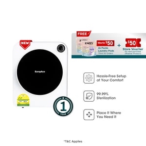 Moon Series 5KG Compact Dryer | 99.99% Sterilization, Plug & Use, Flexible Placement, Optional Venting Hose