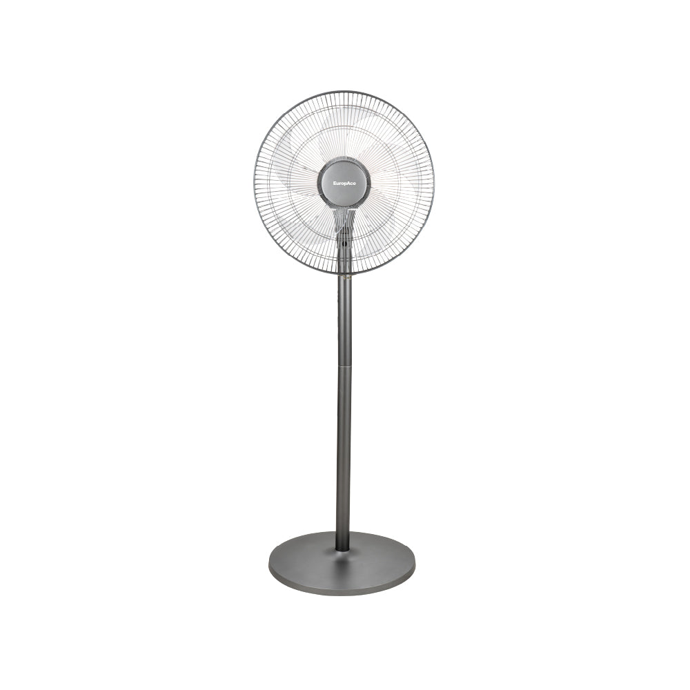 (Pre Order)EuropAce 16” DC Stand Fan with Remote | Energy Efficient, Low Noise & Powerful Airflow | ESF5165EDCR | 2 Years (Full) + 8 Years (Motor) Warranty | Ideal for Large Rooms & Open Spaces | Metallic Grey