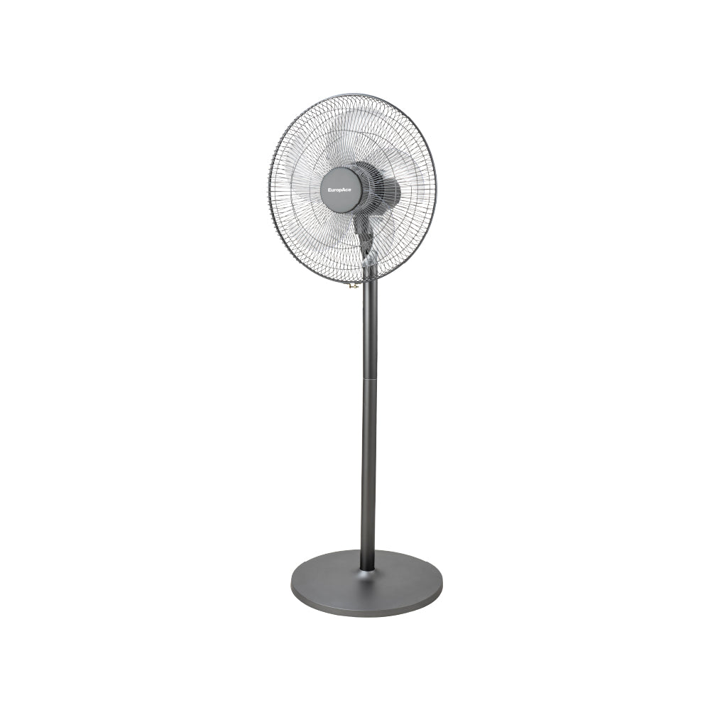 (Pre Order)EuropAce 16” DC Stand Fan with Remote | Energy Efficient, Low Noise & Powerful Airflow | ESF5165EDCR | 2 Years (Full) + 8 Years (Motor) Warranty | Ideal for Large Rooms & Open Spaces | Metallic Grey