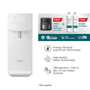 Tankless Hot & Cold Water Purifier | Leak Proof Technology | Energy Saving | Made in Korea | Quality Water | Instant Refrigerator-Cold or 90++°C Hot Water with FREE 4.2L Lumi Air Fryer
