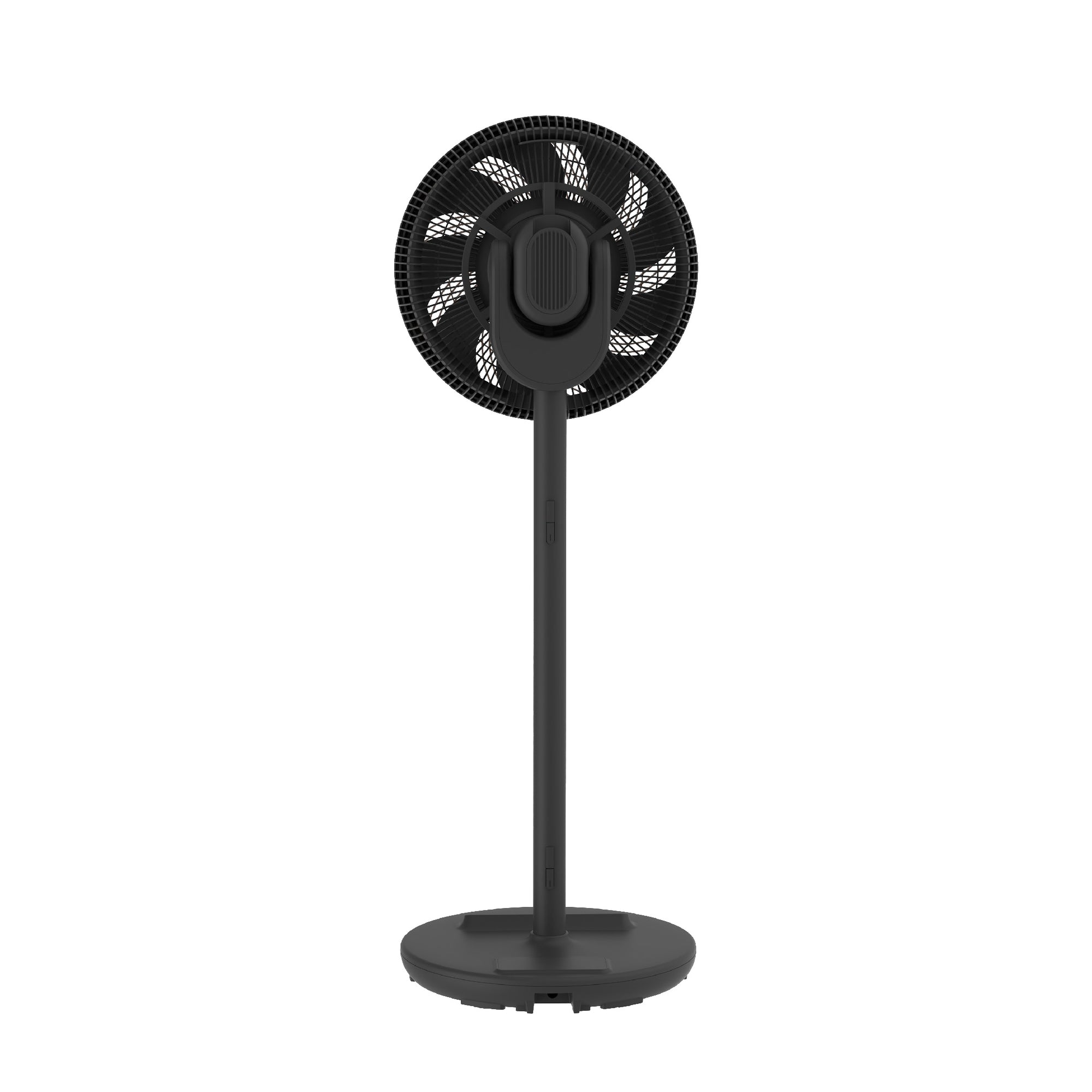12” Portable DC High Velocity Fan w Ambient Light (Black with Dark Wood) | Power on the Go (Power Bank Compatible), 3D Oscillation, Easy Clean