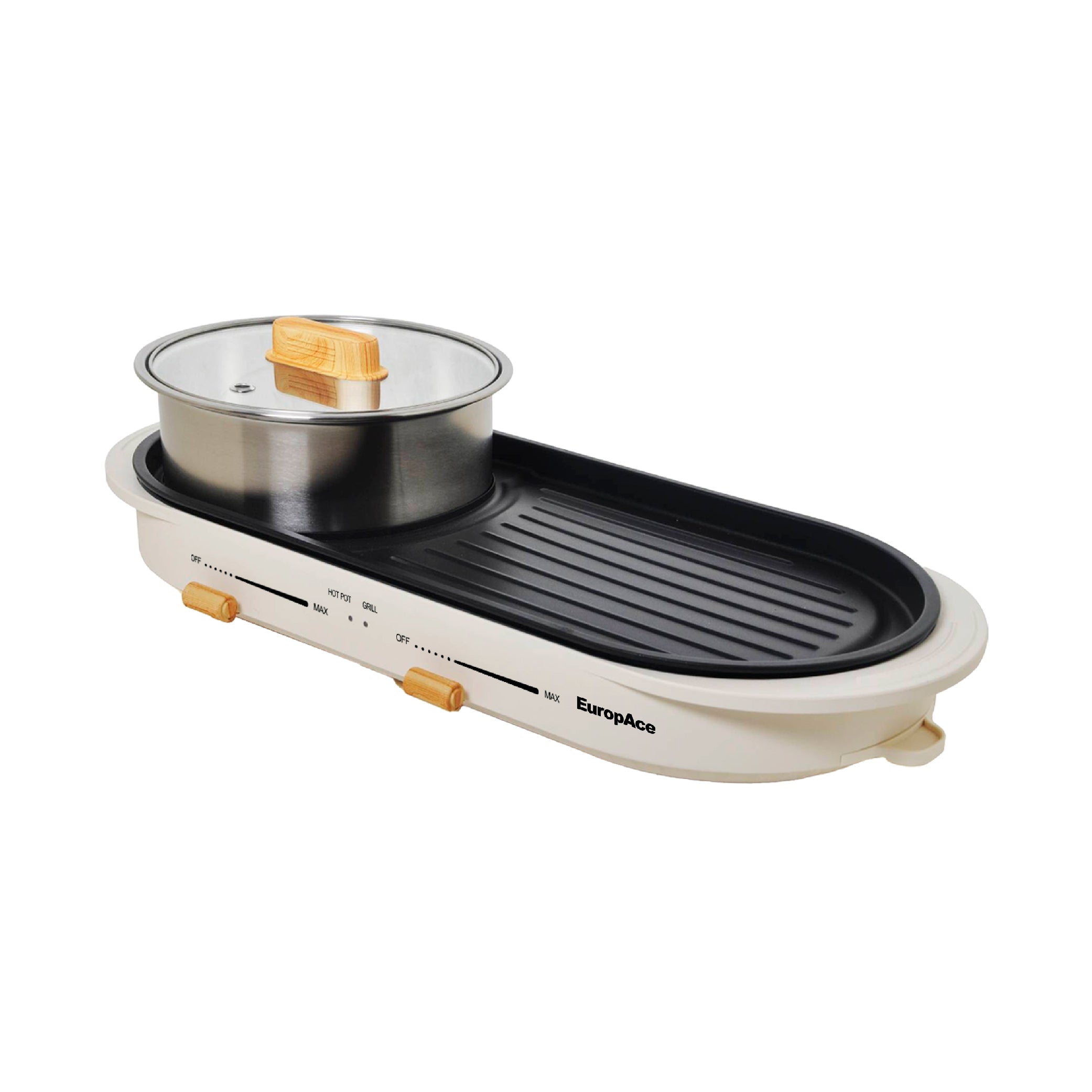3L Hotpot with Non-Stick Grill EMC7303D – EuropAce