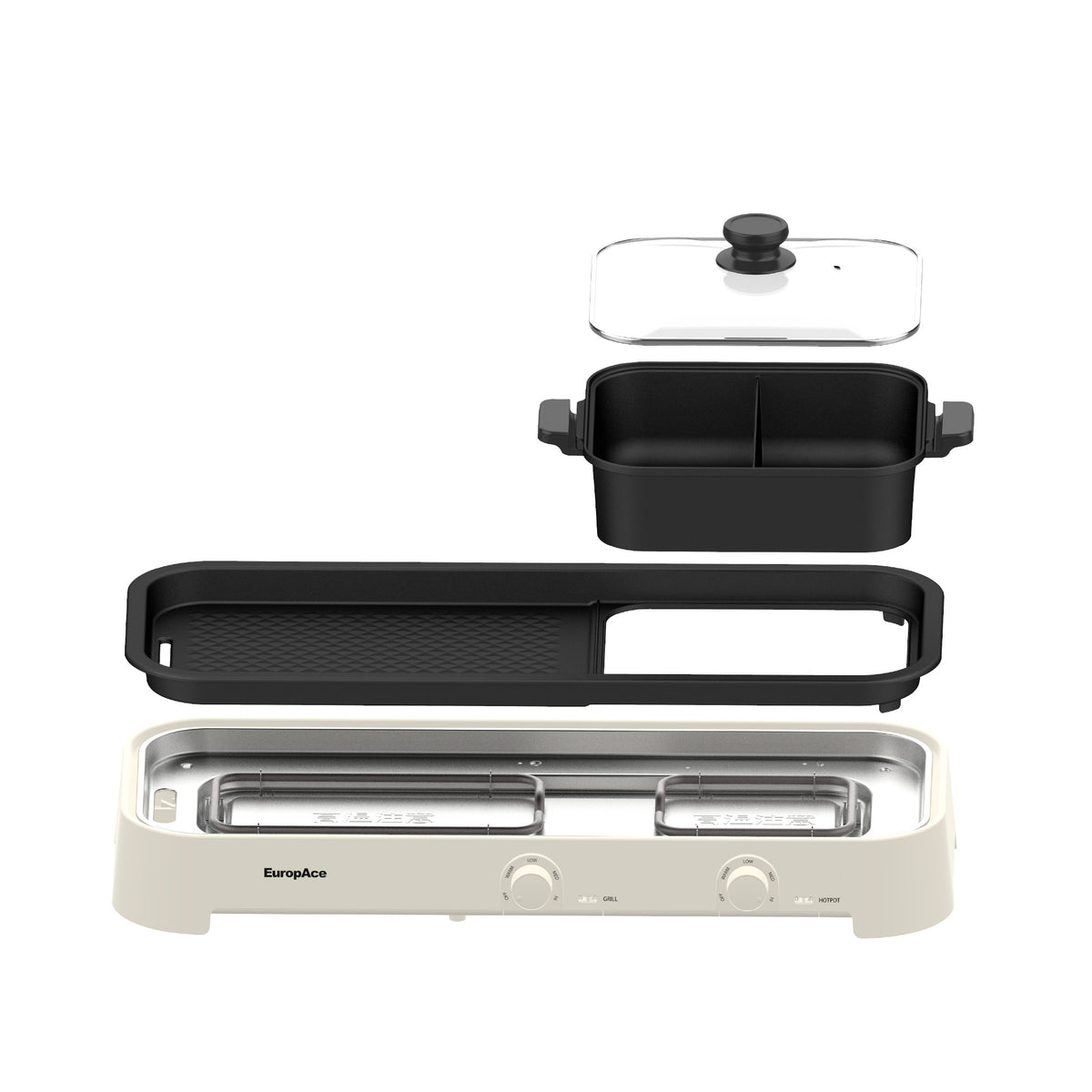 [NEW MODEL] Pre-Order 3.5L Hotpot with Non-Stick Grill Pan | Yuan Yang Hotpot & Grill | Dual Independent Temperature Control | 2200W Fast Heating