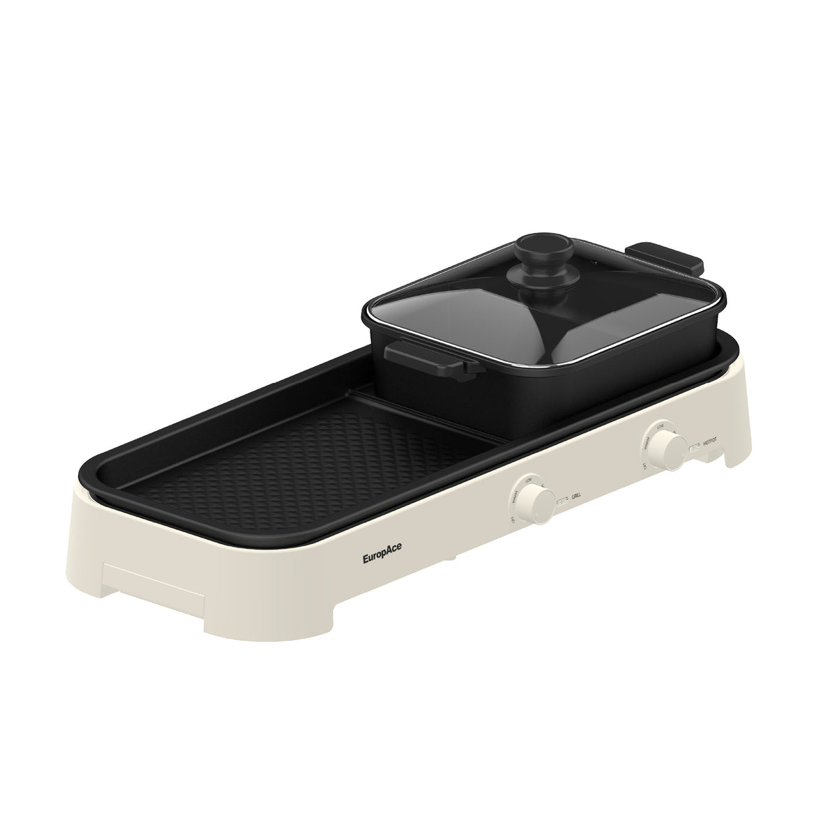 [NEW MODEL] Pre-Order 3.5L Hotpot with Non-Stick Grill Pan | Yuan Yang Hotpot & Grill | Dual Independent Temperature Control | 2200W Fast Heating