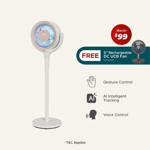[NEW MODEL] Rosa 8" Smart Circulator Fan | Singapore's 1st Gesture Control Fan | AI Smart Tracking | Hands-Free Cooling