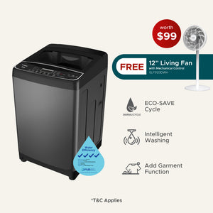 12KG 4 Ticks Top Load Washer with FREE 12” Living Fan (Worth $99)