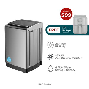 8KG 4 Ticks Top Load Washer with FREE 3.0L Air Fryer (Worth $99)