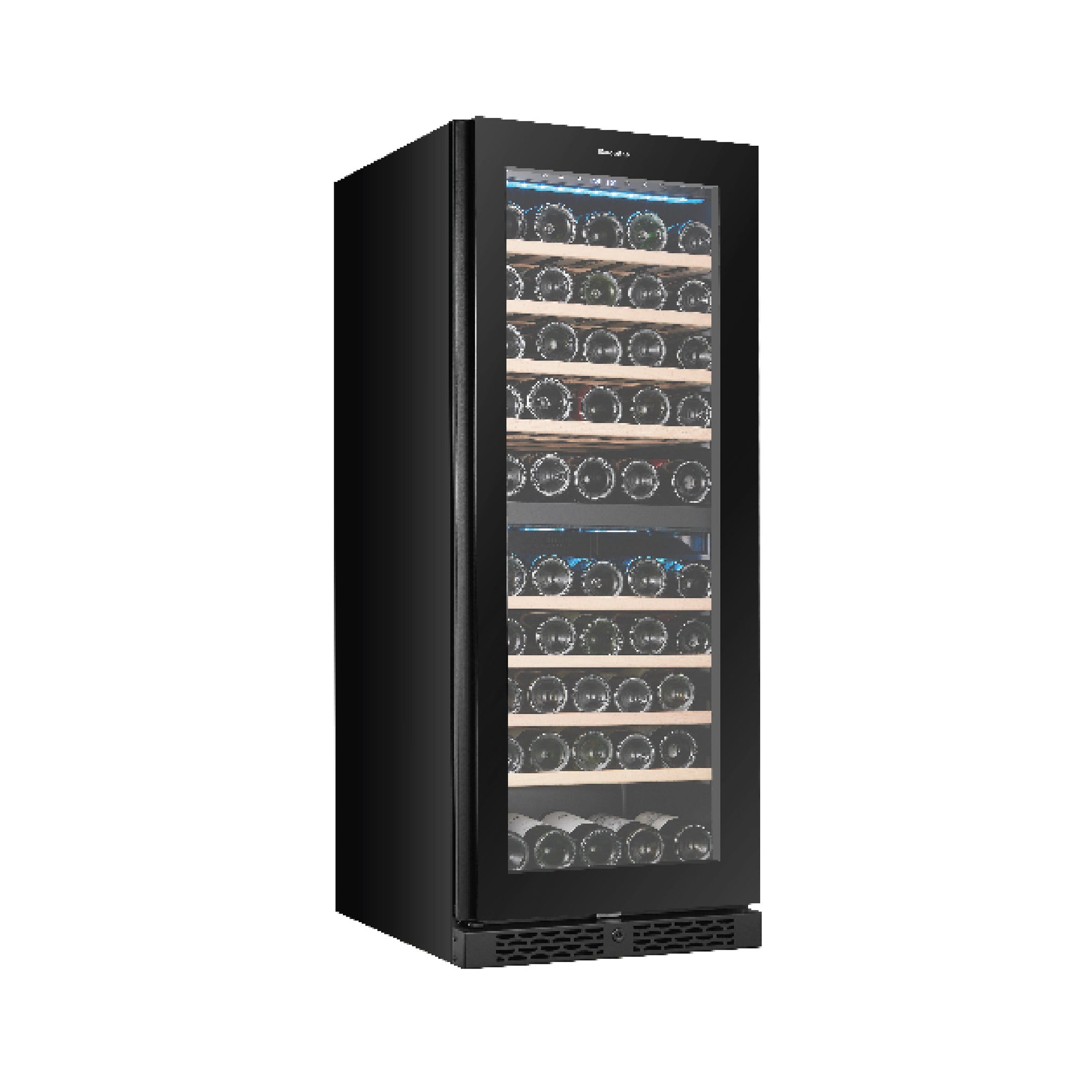 70 Bottles Dual Zone Wine Chiller | 3 Layered Anti-UV Glass, Beechwood Shelves