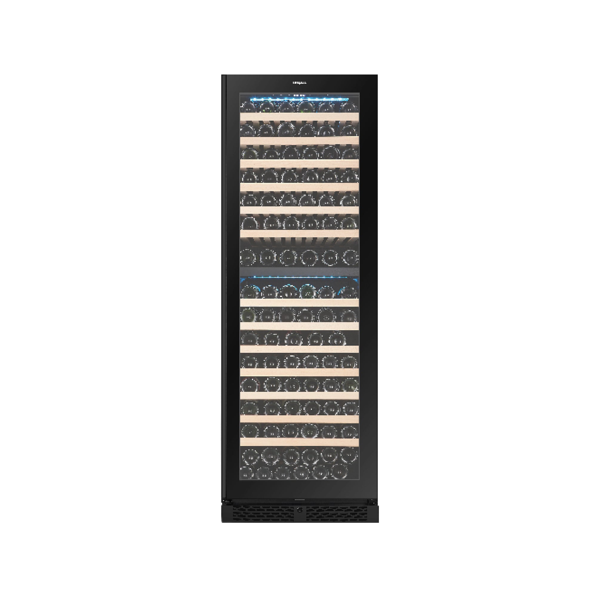 154 Bottles Dual Zone Wine Chiller | 3 Layered Anti-UV Glass, Beechwood Shelves