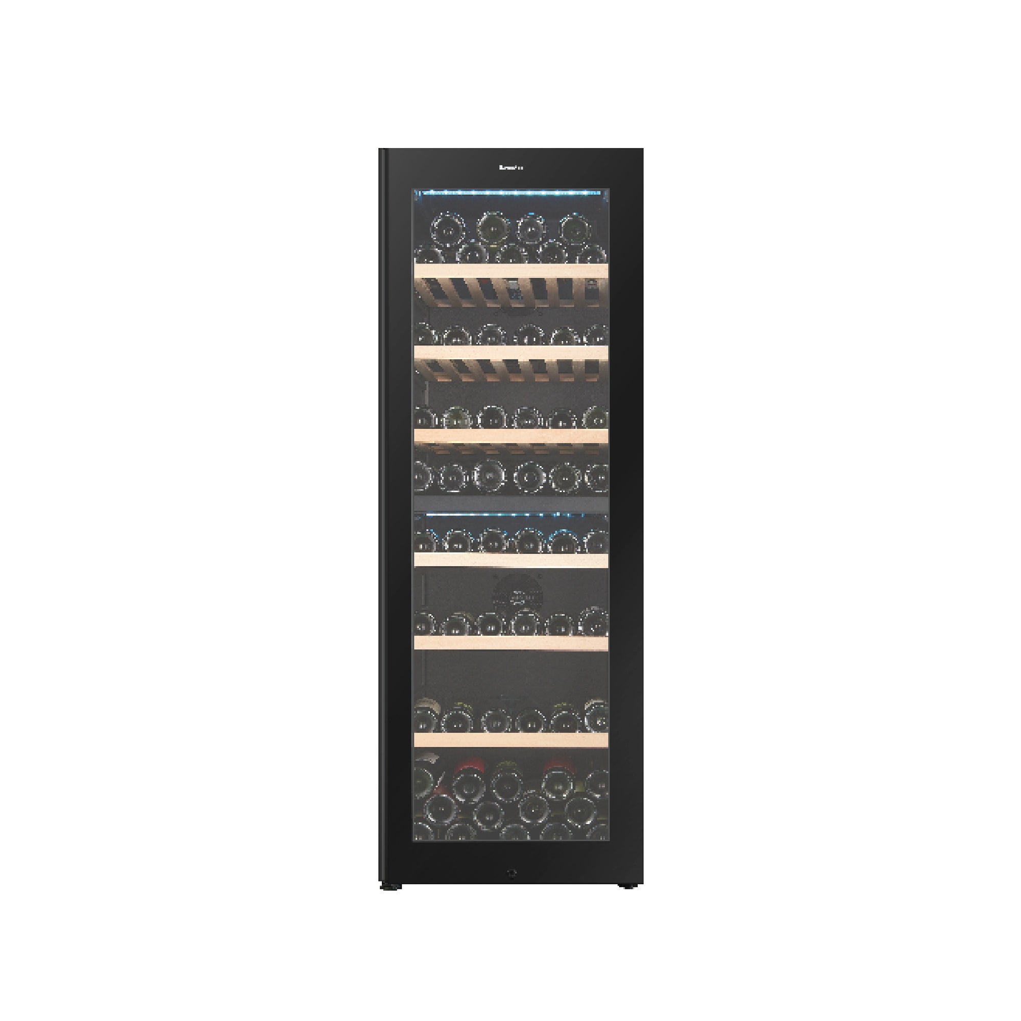 98 Bottles Dual Zone Wine Chiller | 3 Layered Anti-UV Glass, Beechwood Shelves