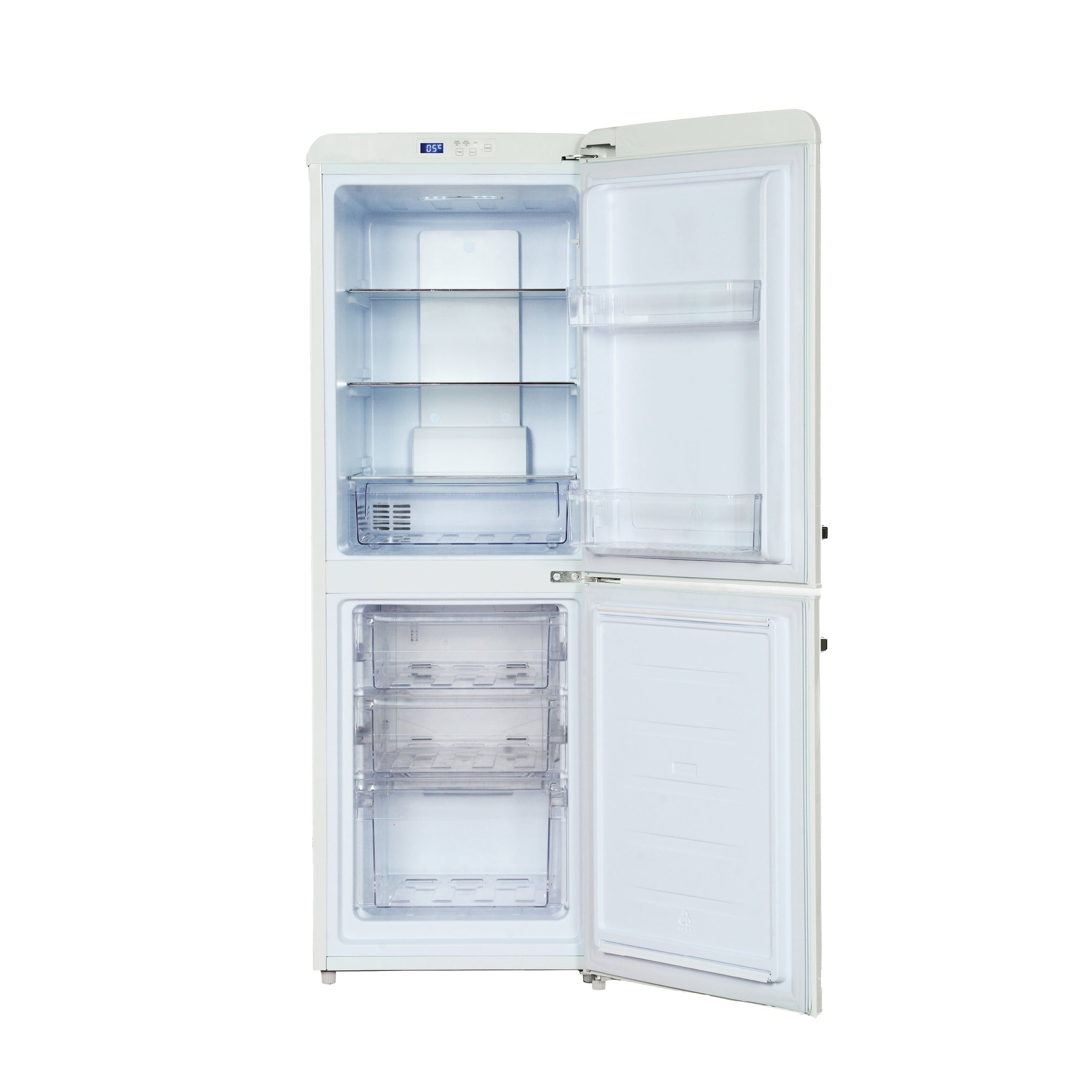 170L Retro 2 Door Bottom Mount Fridge | No-Frost, Fast Freeze, Fast Cooling, Eco Mode