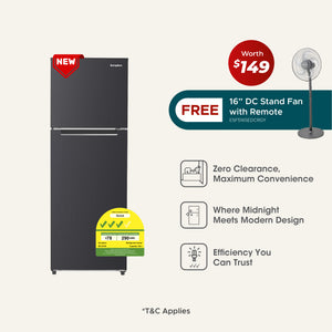 Lumine Series 334L Top Mount Fridge with FREE 16” DC Stand Fan with Remote (Worth $149)