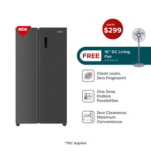 Grande Series 595L Side by Side Fridge with FREE 16” DC Living Fan (Worth $229)