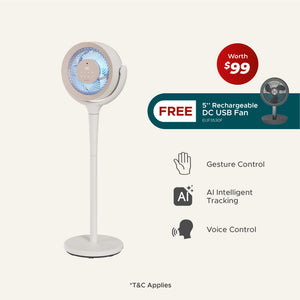 [NEW] Rosa 8" Smart Circulator Fan | Singapore's 1st Gesture Control Fan | AI Smart Tracking | Hands-Free Cooling
