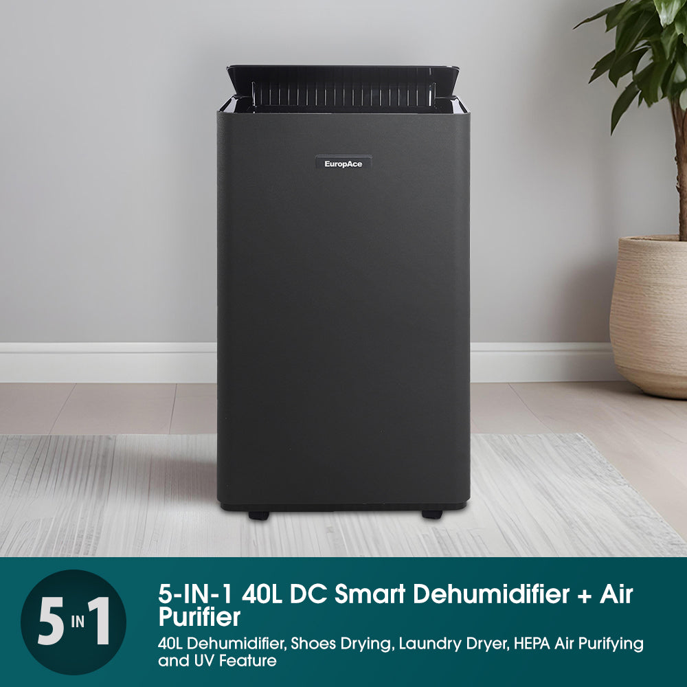 40L Smart DC Dehumidifier + HEPA Air Purifier + Shoe & Laundry Dryer | 3Y Full Warranty